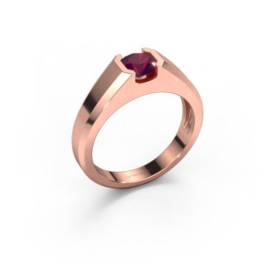 Herrenring Indigo 585 Roségold Rhodolit 6 mm