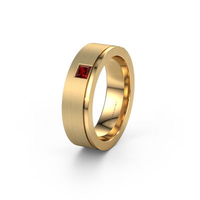Wedding ring WH0550L16CMP 585 gold garnet ±0.24x0.09in