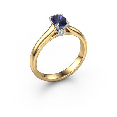 Engagement ring Valorie ovl 1 585 gold sapphire 6.5x4.5 mm