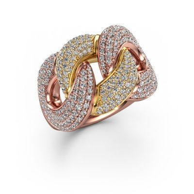 Ring Kylie 3 15mm 585 rose gold zirconia 0.8 mm