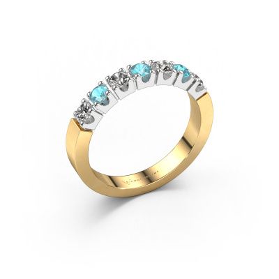 Ring Dana 7 585 goud blauw topaas 3 mm