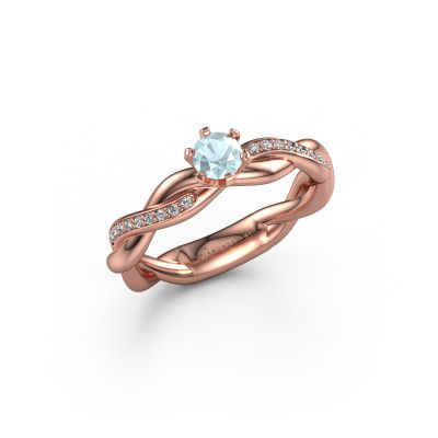 Engagement ring Page 585 rose gold aquamarine 5.4 mm