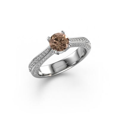Verlobungsring Ruby rnd 950 Platin Braun Diamant 0.70 crt