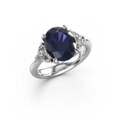 Engagement ring Aleida OVL 1 950 platinum sapphire 9x7 mm