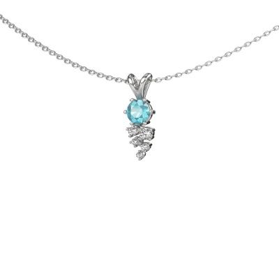Pendant Royce 585 white gold blue topaz 4 mm