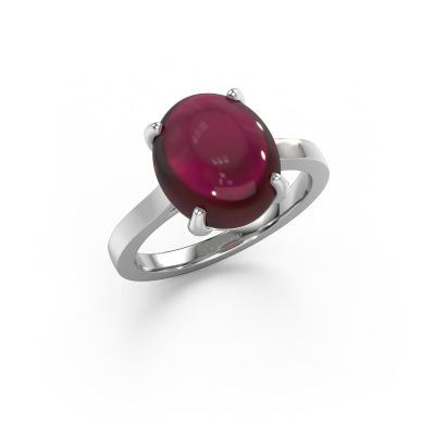 Bague Mallie 1 950 platine grenat 7x5 mm