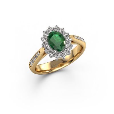 Engagement ring Margien 2 585 gold emerald 7x5 mm