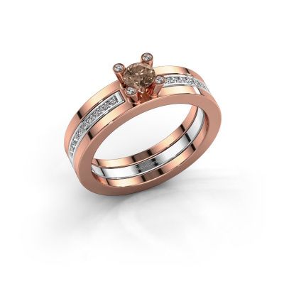 Ring Alisha 585 Roségold Braun Diamant 0.36 crt