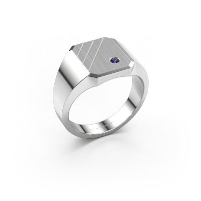 Chevalière Patrick 2 950 platine saphir 2 mm