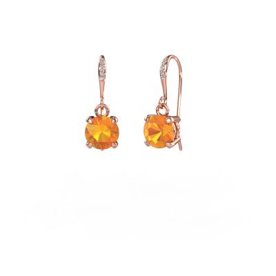 Drop earrings Laurie RND 2 585 rose gold citrin 5.7 mm