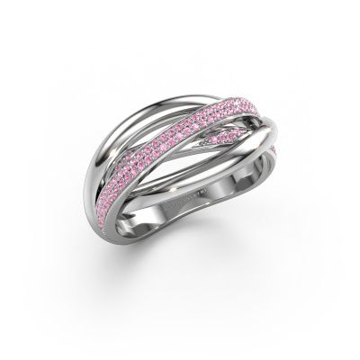 Ring Candice 585 white gold pink sapphire 0.8 mm