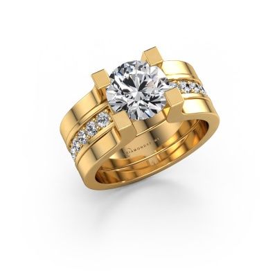 Engagement ring Myrthe 585 gold lab grown diamond 2.36 crt