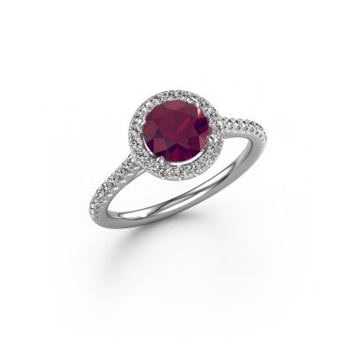 Engagement ring Seline rnd 2 585 white gold rhodolite 6.5 mm