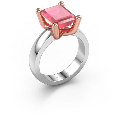 Ring Clelia EME 585 white gold tourmaline pink 10x8 mm