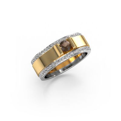 Men's ring Danillo 585 gold smokey quartz 4.2 mm