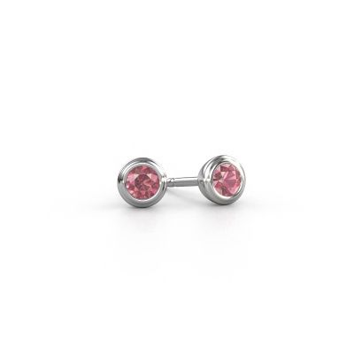 Stud earrings Shemika 585 white gold tourmaline pink 4 mm