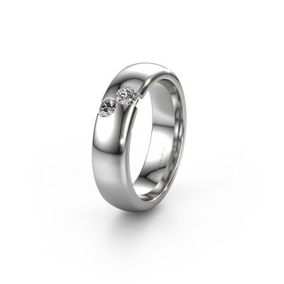 Trouwring WH1003L26C 585 witgoud lab-grown diamant ±6x2.2 mm