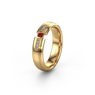Wedding ring WH2128L26C 585 gold ruby ±0.20x0.08 in