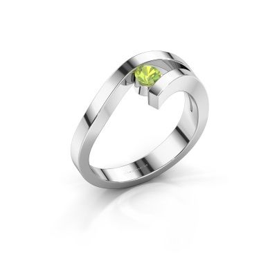 Ring Evalyn 1 585 white gold peridot 3.7 mm