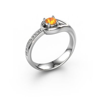 Ring Zara 950 Platin Citrin 4 mm