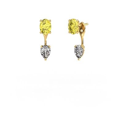 Drop earrings Kate OVL-PER 585 gold yellow lab grown diamond 7x5 mm