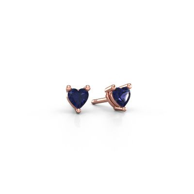 Stud earrings Garnet 585 rose gold sapphire 4 mm