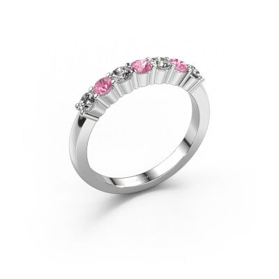 Ring Yasmin 7 950 platinum pink sapphire 2.7 mm