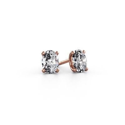 Ohrsteckers Sam OVL 585 Roségold Zirkonia 7x5 mm