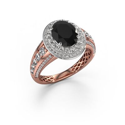 Verlobungsring Nancie 585 Roségold Schwarz Diamant 3.25 crt