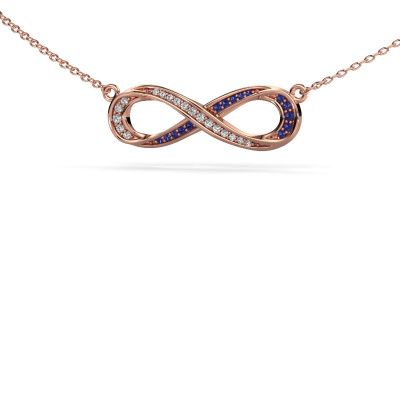 Necklace Infinity 2 585 rose gold sapphire 0.8 mm