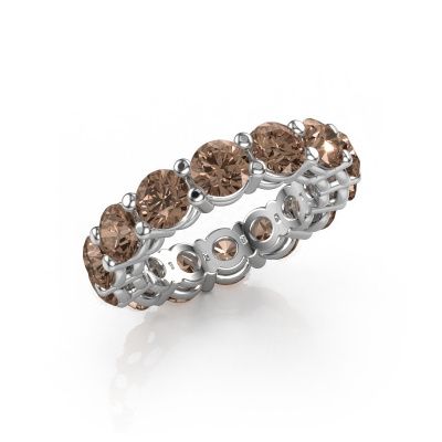 Stackable ring Michelle full 4.7 585 white gold brown diamond 6.00 crt