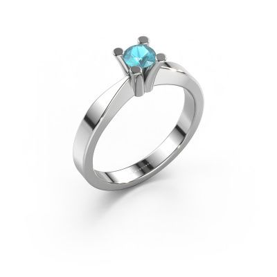 Engagement ring Ichelle 1 585 white gold blue topaz 4.2 mm