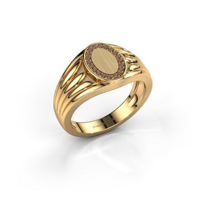 Pinky Ring Marinus 585 Gold Braun Diamant 0.15 crt
