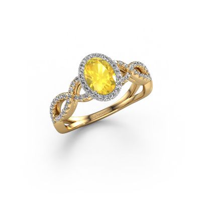 Bague de fiançailles Dionne ovl 585 or jaune saphir jaune 7x5 mm