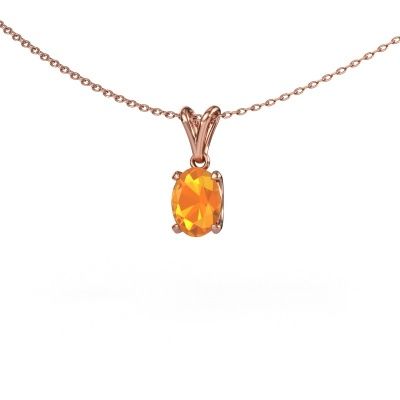 Anhänger Sam OVL 585 Roségold Citrin 8x6 mm