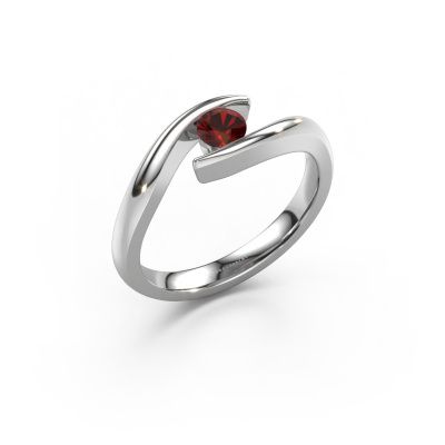 Engagement ring Alaina 950 platinum garnet 4 mm