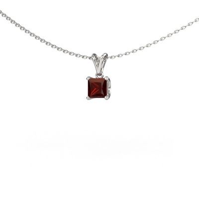 Pendant Sam SQR 585 white gold garnet 4.5 mm