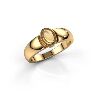 Ring Tonneke 585 goud citrien 6x4 mm