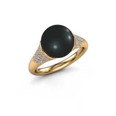 Ring Loria 585 Gold Schwarz Perle 10 mm