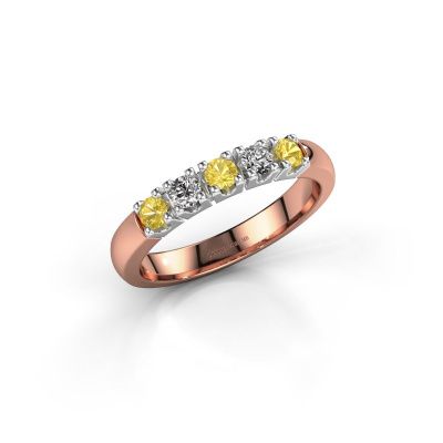 Ring Rianne 5 585 rosé goud gele saffier 2.7 mm