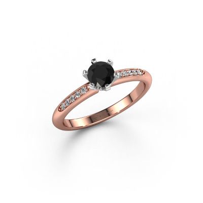 Engagement ring Tiffy 2 585 rose gold black diamond 0.48 crt