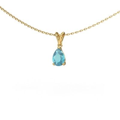 Hanger Sam PER 585 goud blauw topaas 7x5 mm