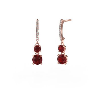Pendants d'oreilles Tanja 2 585 or rose rubis 4.2 mm