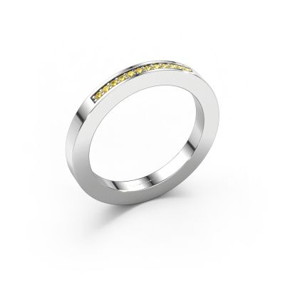 Bague superposable Loes 1 585 or blanc saphir jaune 1.1 mm