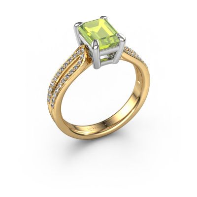 Bague de fiançailles Antonia eme 2 585 or jaune péridot 8x6 mm