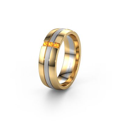 Wedding ring WH0426L26A 585 gold citrin ±0.24x0.07 in