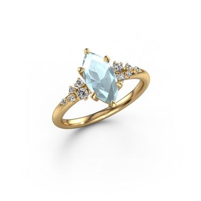 Engagement ring Royce MRQ 585 gold aquamarine 11x5.5 mm
