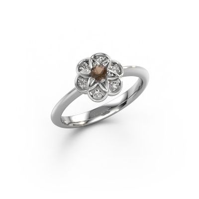 Ring Uma 585 white gold smokey quartz 3 mm