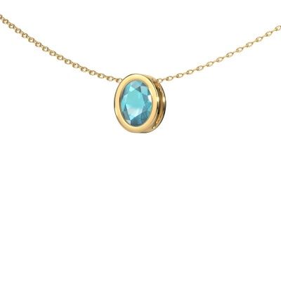 Anhänger Lavon OVL 585 Gold Blau Topas 7,5x5,5 mm