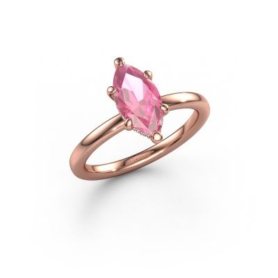 Bague de fiançailles Simone MRQ 2 585 or rose saphir rose 11x5.5 mm